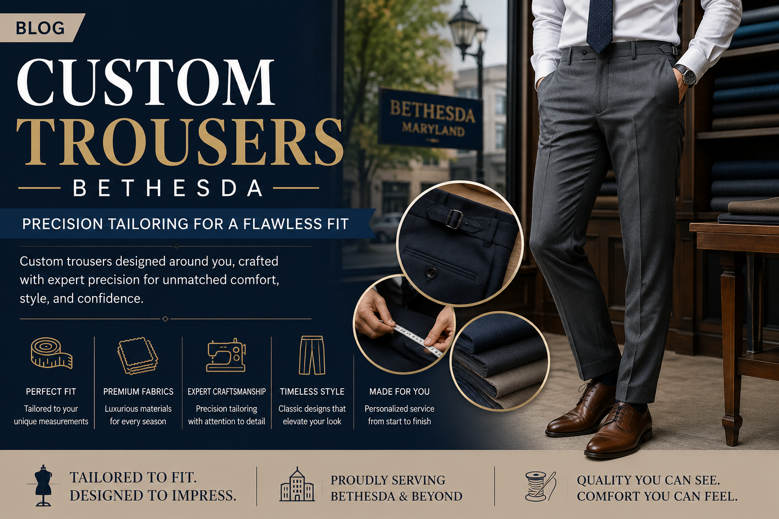 Custom Trousers Bethesda: Precision Tailoring for a Flawless Fit