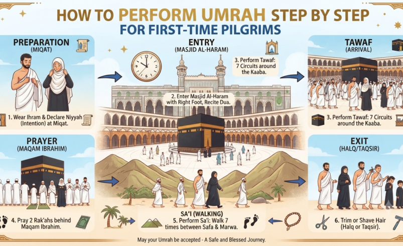 How to Perform Umrah Step by Step for First-Time Pilgrims