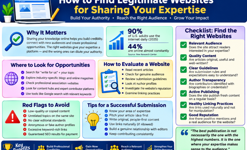 How to Find Legitimate Websites for Sharing Your Expertise