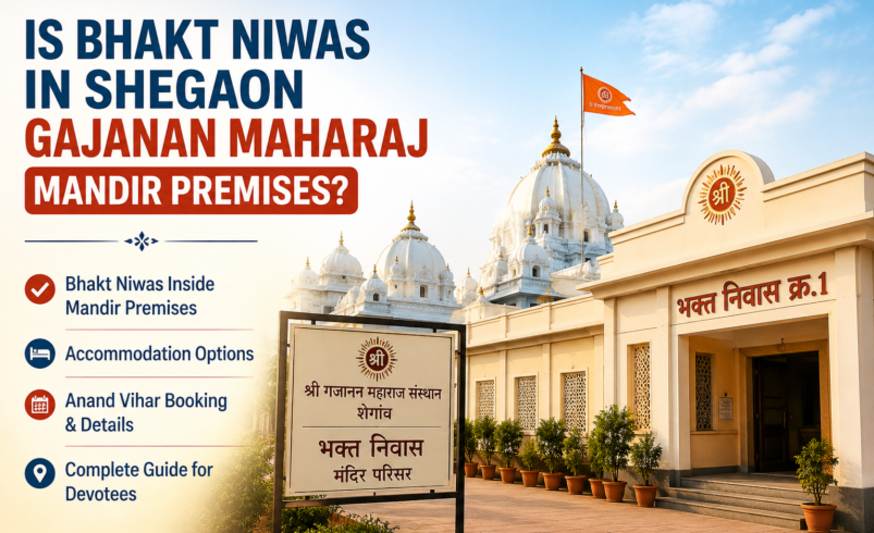 Is Bhakt Niwas in Shegaon Gajanan Maharaj Mandir Premises?