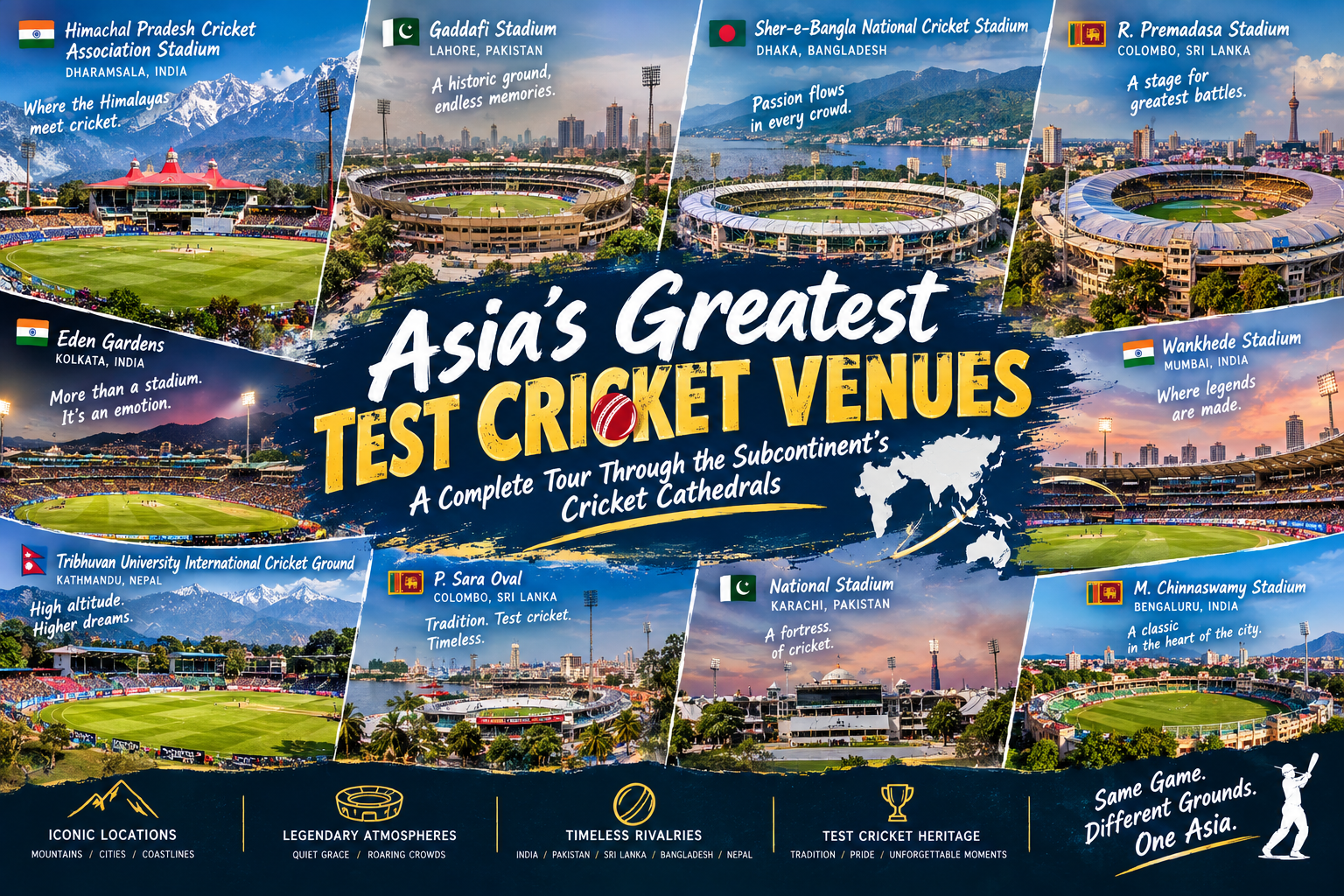 Asia’s Greatest Test Cricket Venues: A Complete Tour Through the Subcontinent’s Cricket Cathedrals