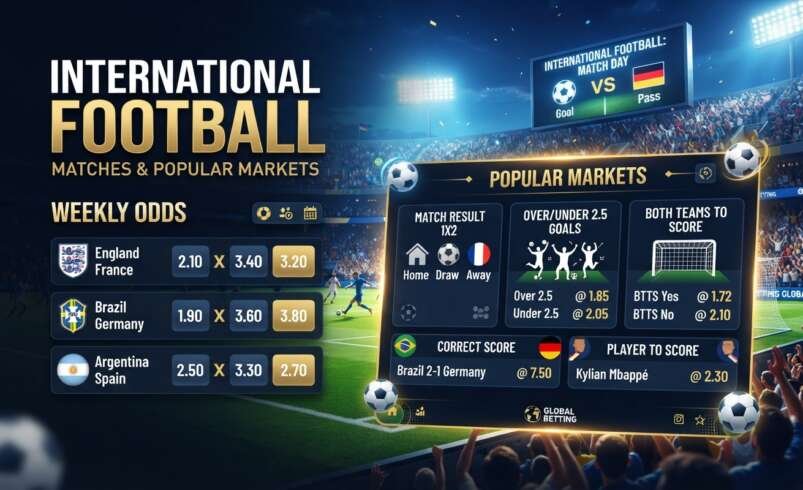 International Football Betting: Matches and Popular Markets