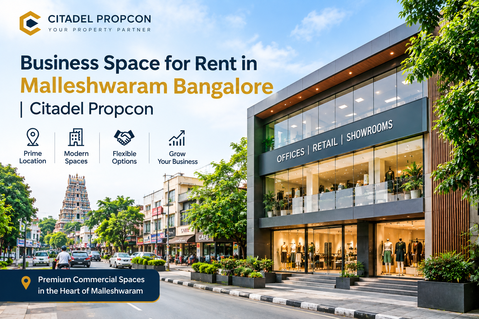 Business Space for Rent in Malleshwaram Bangalore | Citadel Propcon