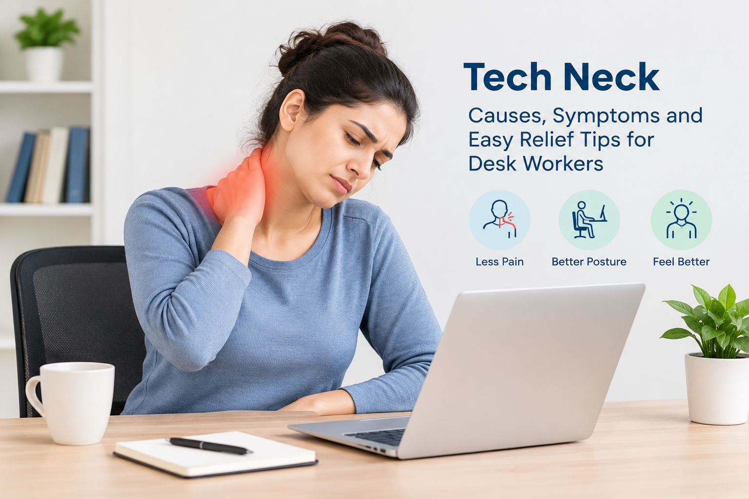 Tech Neck: Causes, Symptoms and Easy Relief Tips for Desk Workers