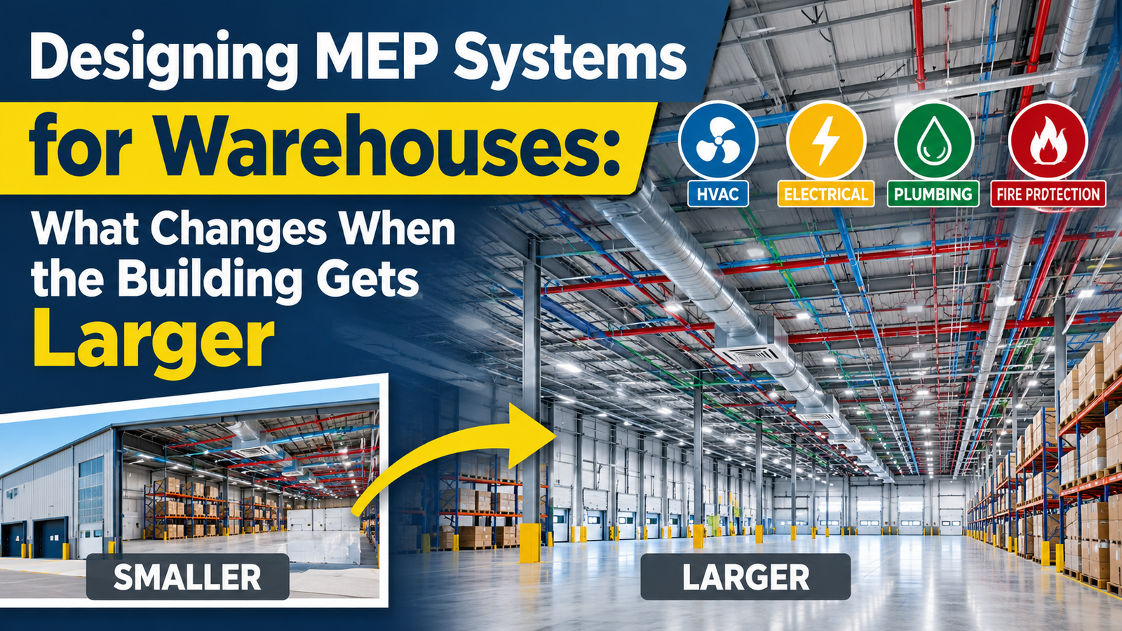 Designing MEP Systems for Warehouses: What Changes When the Building Gets Larger