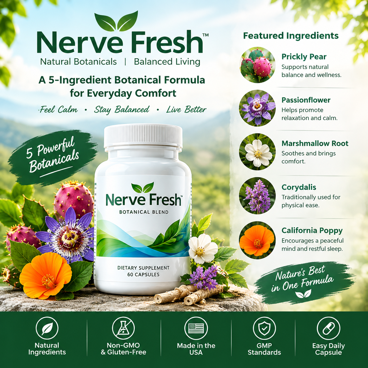 Nerve Fresh: Exploring Its 5-Ingredient Botanical Formula & Current Offer